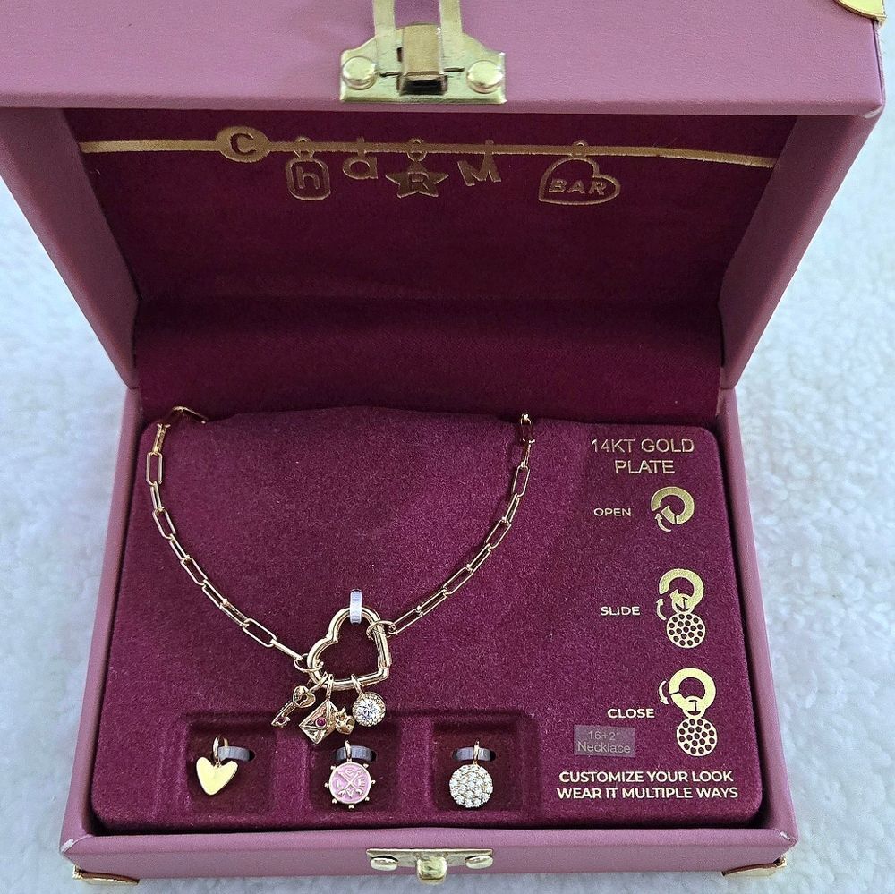 Charm Bar Interchangeable Love❤️ Charms Necklace - NIB - Picture 15 of 16